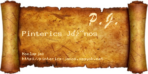 Pinterics János névjegykártya